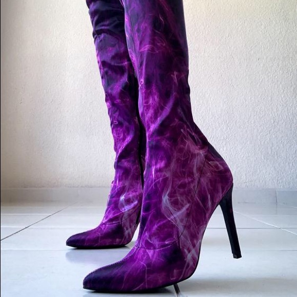 Purple Dolls Kill Boots - Picture 1 of 2